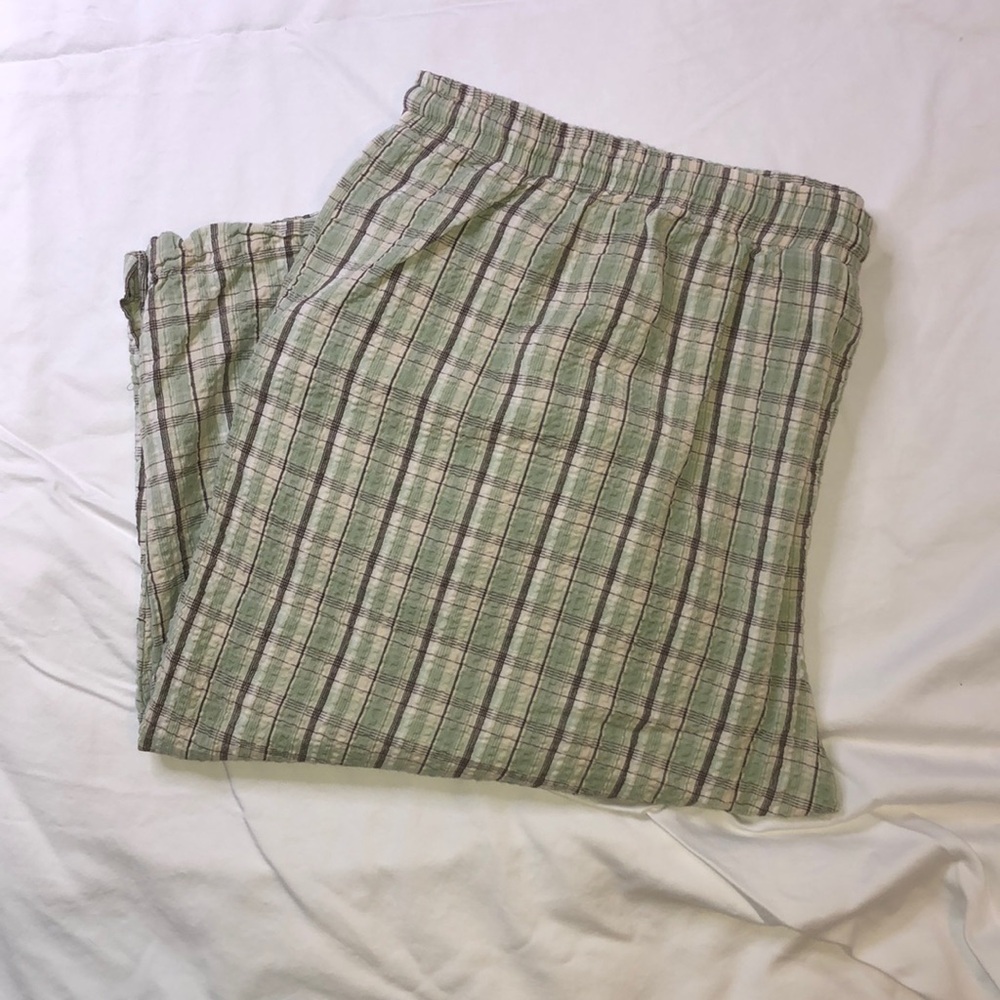 Only Necessities Green & Brown Plaid Capri, Women’s 3X